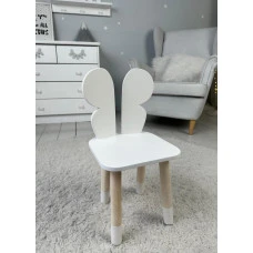 Столик з відкидним верхом 53х60х45 і стільчик метелик 26.5х26х25, стіл та стілець для злопчика від 1 року, білий