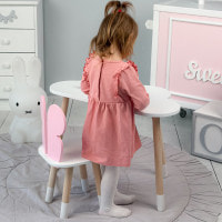 Дитячий столик хмара 46х70х40 і стілець метелик 26.5х26х25, стільчик та стіл для навчання та творчості, білий з рожевим