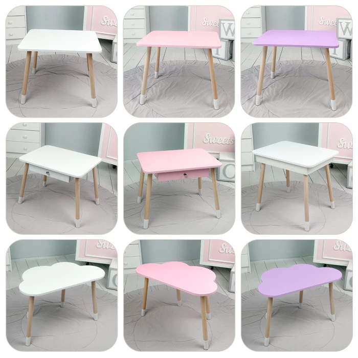 Дитячий столик хмарка 46х70х40, трюмо для дівчаток до 7 років, фіолетовий