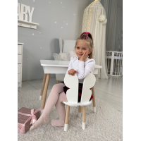 Столик с откидным верхом 53х60х45 и стульчик бабочка 26.5х26х25, стол и стул для мальчика от 1 года, белый