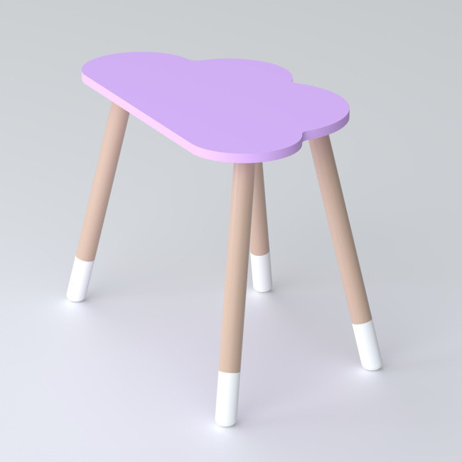 Детский столик облако 46х70х40, трюмо для девочек до 7 лет, фиолетовый.