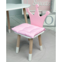 Подушка мягкая для детского стульчика 23х28, розовая с короной.
