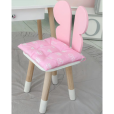 Подушка мягкая для детского стульчика 23х28, розовая с короной.