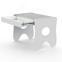 Удобный столик в детскую комнату 70×45×51, детский игровой стол с ящиком, белый с серым