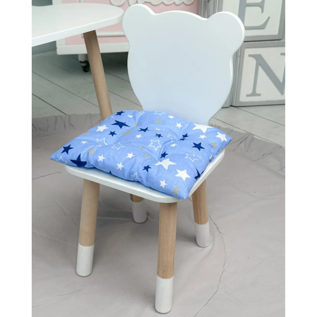 Подушка м'яка для дитячого стільчика 23х28, синя