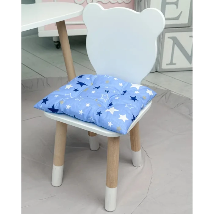 Подушка м'яка для дитячого стільчика 23х28, синя