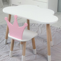 Детский стол облачко 46х70х40, столик трюмо для девочек, розовый