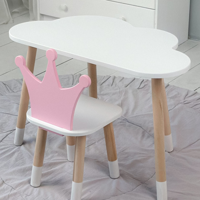 Детский стол облачко 46х70х40, столик трюмо для девочек, розовый
