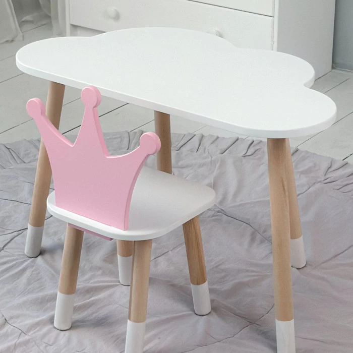 Детский стол облачко 46х70х40, столик трюмо для девочек, розовый