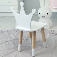 Дитячий дерев'яний стільчик принцеса 26.5х26х25см, стілець для дитини, білий
