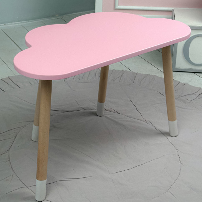 Детский стол облачко 46х70х40, столик трюмо для девочек, розовый