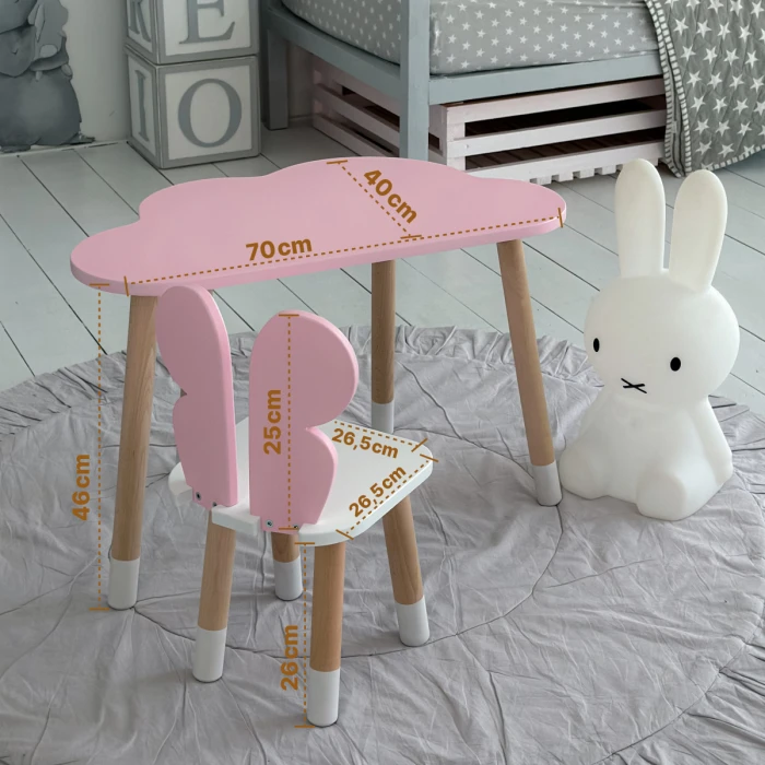 Детский стол облачко 46х70х40, столик трюмо для девочек, розовый