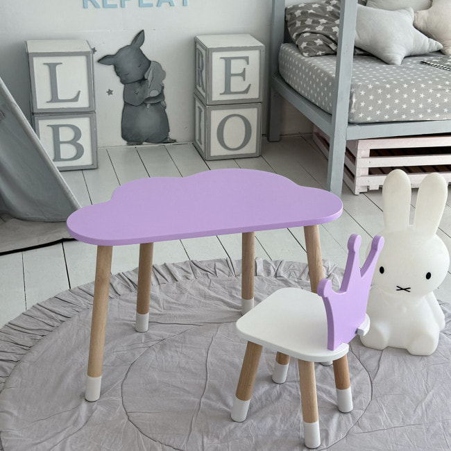 Детский стол облачко 46х70х40, столик трюмо для девочек, розовый