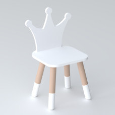 Детский деревянный стульчик принцесса 26.5х26х25см, стул для ребенка, белый