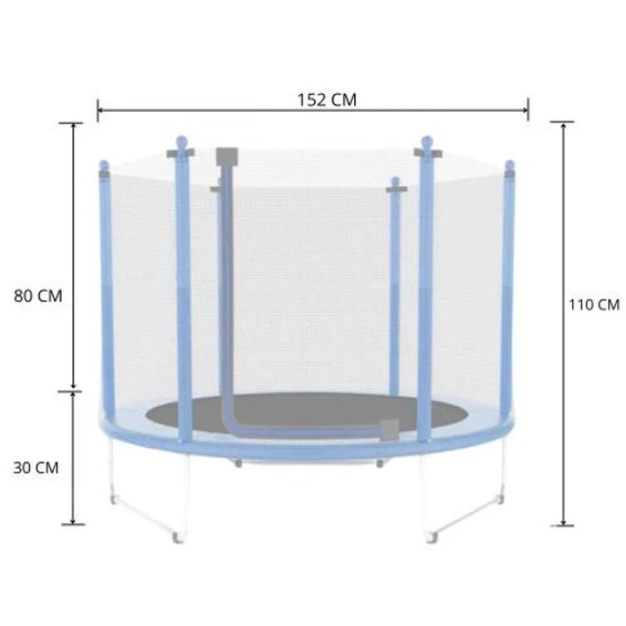Батут Atleto 152 см с сеткой синий