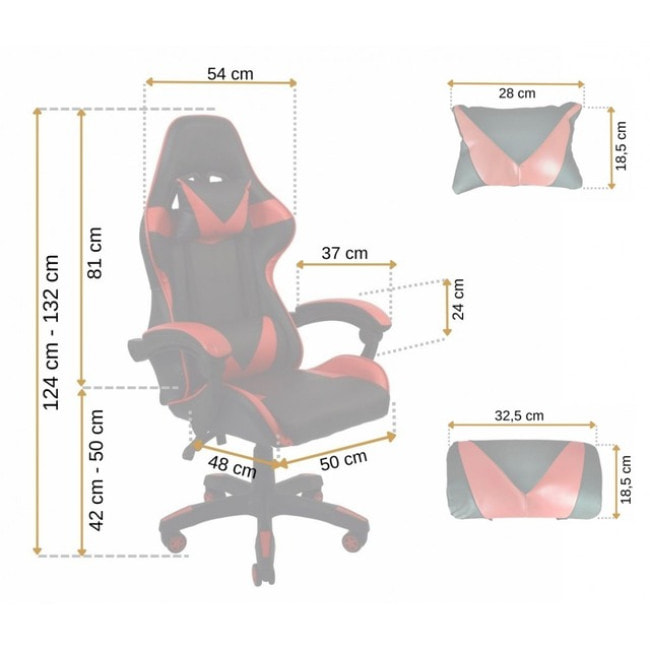 Кресло геймерское Bonro B-810 красное