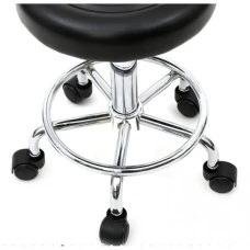 Кресло табурет на колесах со спинкой круглое Bonro B-494 черное