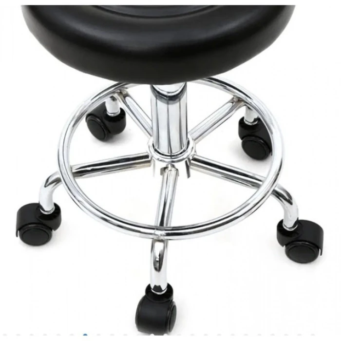 Крісло табурет на колесах зі спинкою кругле Bonro B-494 чорне