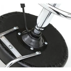 Кресло табурет на колесах со спинкой круглое Bonro B-494 черное