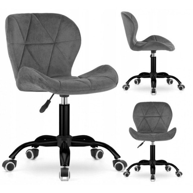 Крісло на колесах Bonro B-531 велюр сіре (чорна основа)