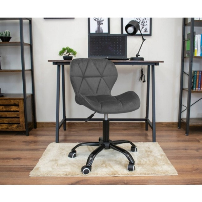 Крісло на колесах Bonro B-531 велюр сіре (чорна основа)