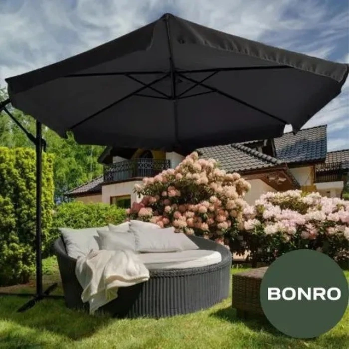 Зонтик садовый с наклоном черный Bonro B-7218 3м 6 спиц