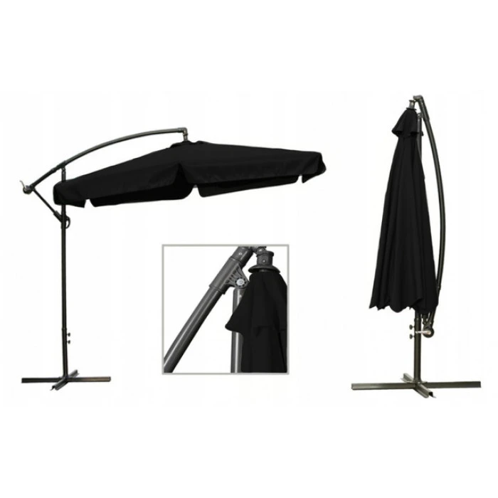 Зонтик садовый с наклоном черный Bonro B-7218 3м 6 спиц