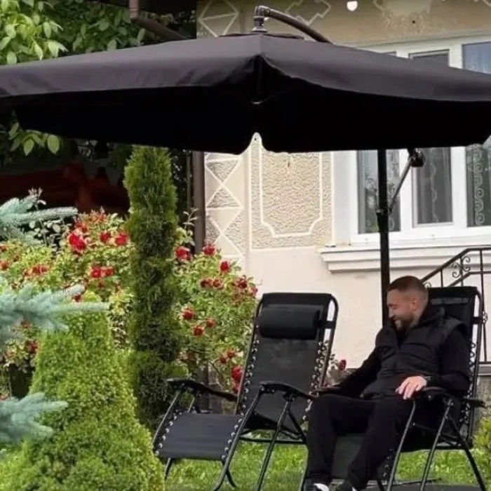 Зонтик садовый с наклоном черный Bonro B-7218 3м 6 спиц