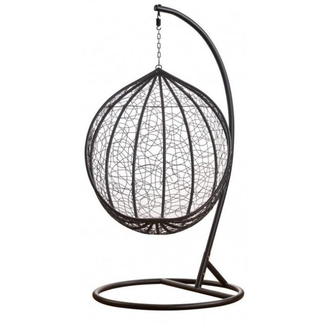 Подвесное кресло-качалка кокон Bonro 329 L (черно-серое)