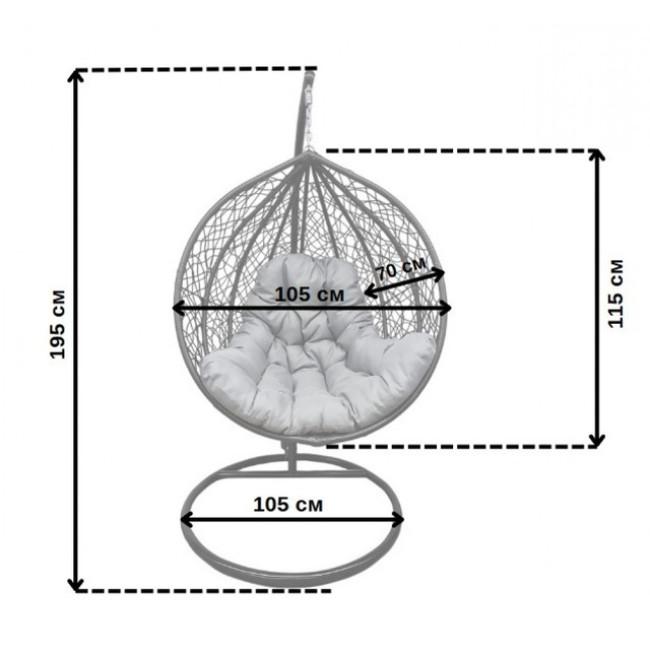 Подвесное кресло-качалка кокон Bonro 329 L (черно-серое)