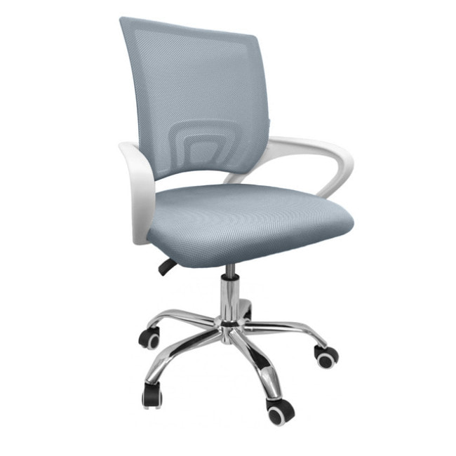 Крісло офісне Bonro 619 біло-сіре