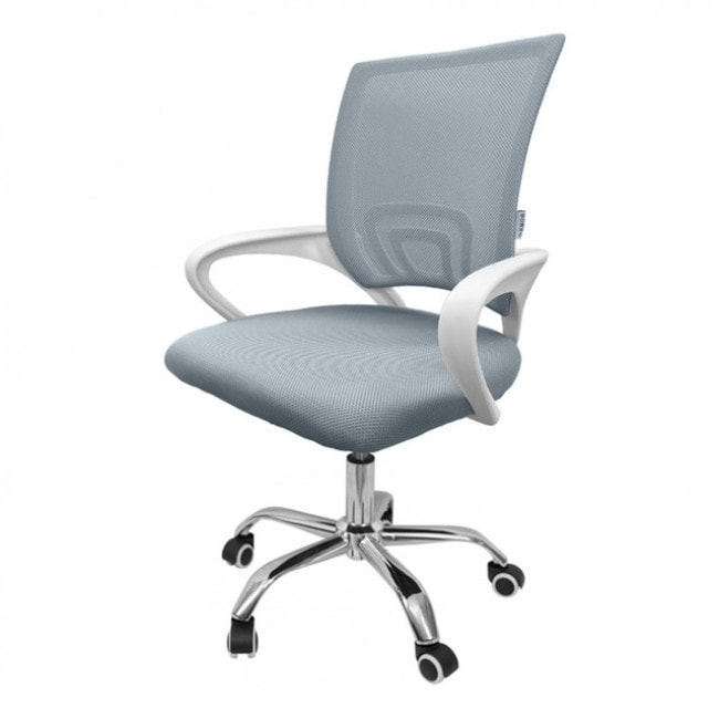 Крісло офісне Bonro 619 біло-сіре