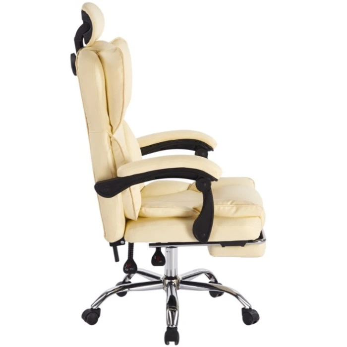 Кресло офисное с подставкой для ног Bonro B-058 бежевое