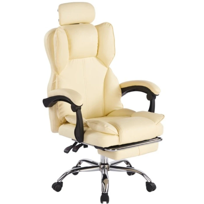 Кресло офисное с подставкой для ног Bonro B-058 бежевое