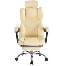 Кресло офисное с подставкой для ног Bonro B-058 бежевое
