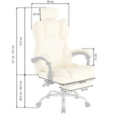 Кресло офисное с подставкой для ног Bonro B-058 бежевое