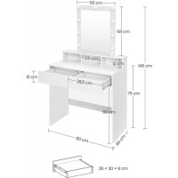 Туалетный столик с подсветкой Bonro B055 белый