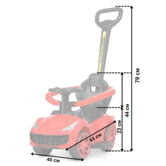 Дитяча машинка з ручкою Spoko SP-608 червоний