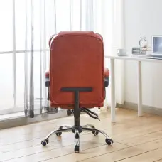 Крісло офісне на колесах Bonro BN-6071 темно-коричневий з підставкою для ніг