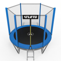 Батут дитячий з сіткою та драбинкою 252 см Atleto синій