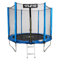 Батут дитячий з сіткою та драбинкою 252 см Atleto синій