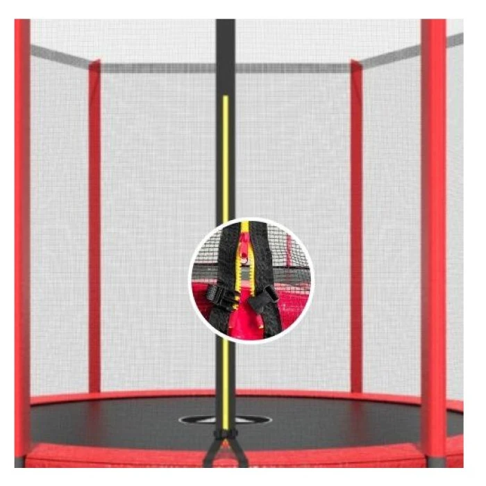Батут дитячий з сіткою та драбинкою 252 см Atleto червоний