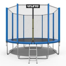Батут дитячий з сіткою та драбинкою 435 см Atleto синій