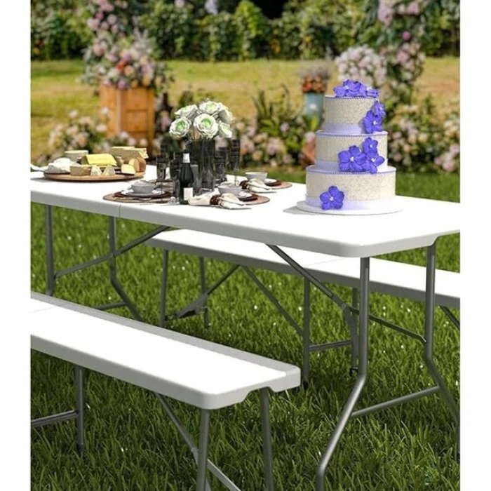 Лавка садова складна Bonro BS 183-2 біла