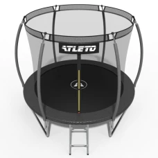 Батут дитячий 252 см з внутрішньою сіткою та драбинкою Atleto чорний
