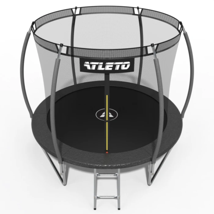 Батут дитячий 252 см з внутрішньою сіткою та драбинкою Atleto чорний