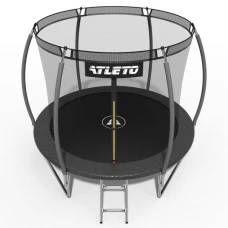 Батут дитячий 252 см з внутрішньою сіткою та драбинкою Atleto чорний