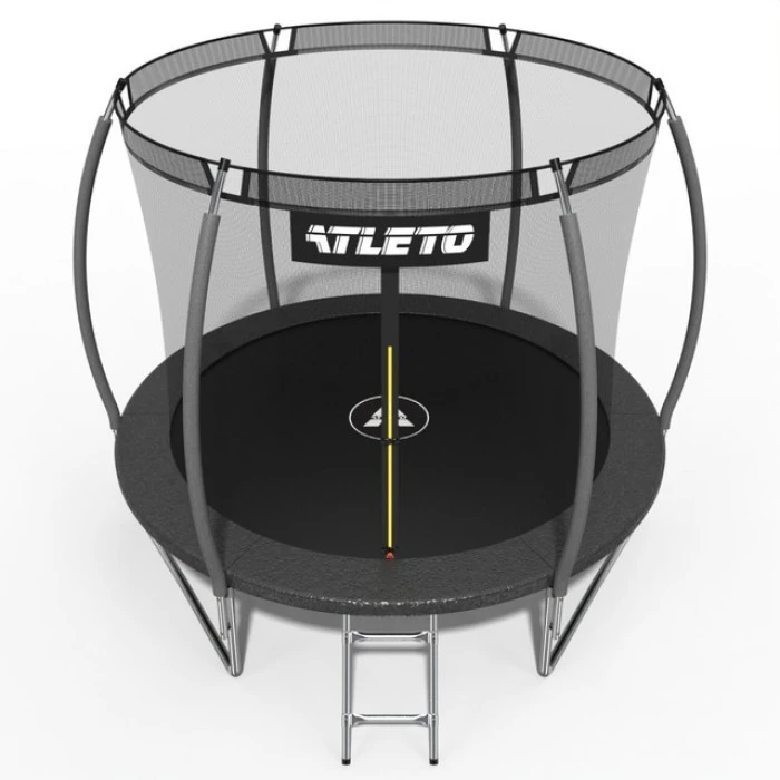 Батут дитячий 252 см з внутрішньою сіткою та драбинкою Atleto чорний