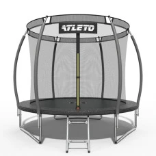 Батут дитячий 252 см з внутрішньою сіткою та драбинкою Atleto чорний