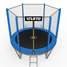 Батут дитячий з сіткою та драбинкою 312 см Atleto синій